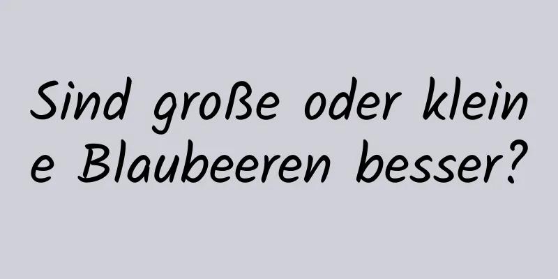 Sind große oder kleine Blaubeeren besser?