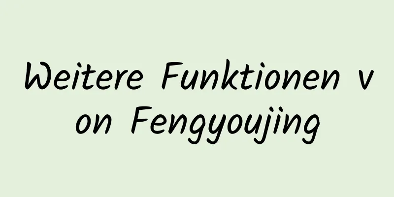 Weitere Funktionen von Fengyoujing