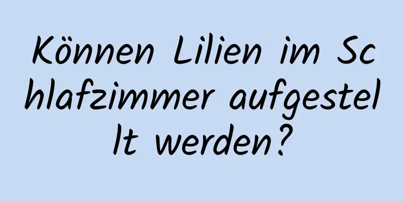 Können Lilien im Schlafzimmer aufgestellt werden?