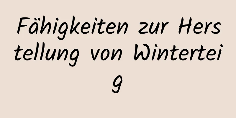 Fähigkeiten zur Herstellung von Winterteig