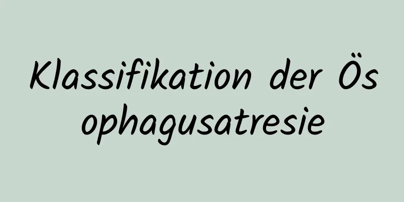 Klassifikation der Ösophagusatresie