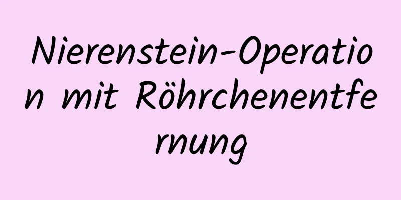 Nierenstein-Operation mit Röhrchenentfernung