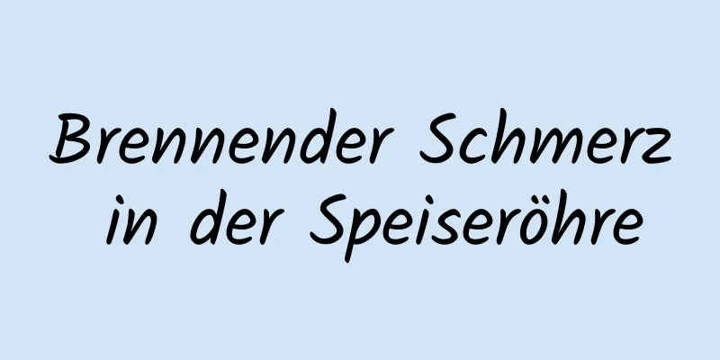 Brennender Schmerz in der Speiseröhre