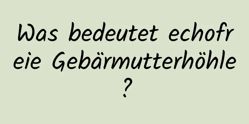 Was bedeutet echofreie Gebärmutterhöhle?