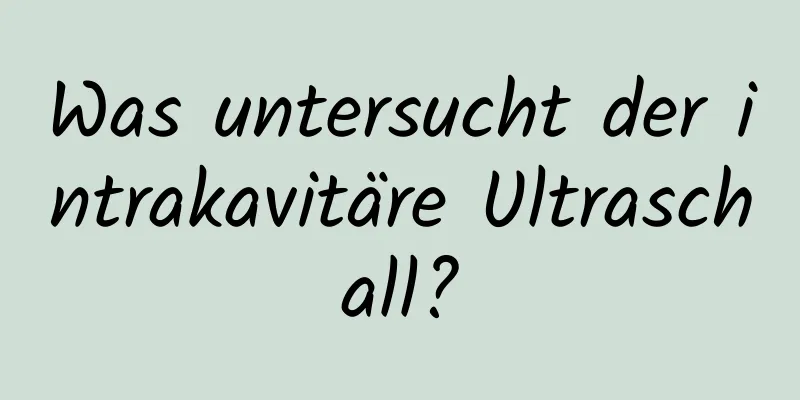 Was untersucht der intrakavitäre Ultraschall?
