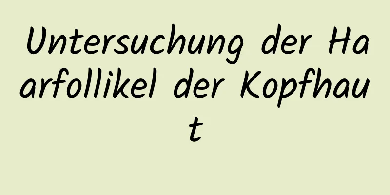 Untersuchung der Haarfollikel der Kopfhaut