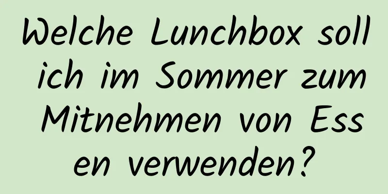 Welche Lunchbox soll ich im Sommer zum Mitnehmen von Essen verwenden?