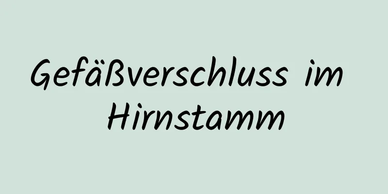 Gefäßverschluss im Hirnstamm
