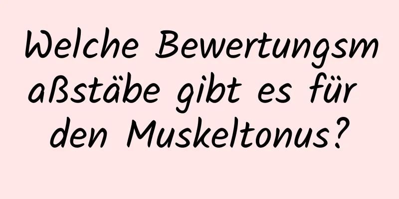 Welche Bewertungsmaßstäbe gibt es für den Muskeltonus?