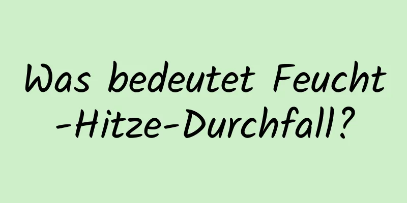Was bedeutet Feucht-Hitze-Durchfall?