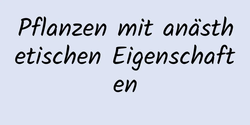 Pflanzen mit anästhetischen Eigenschaften