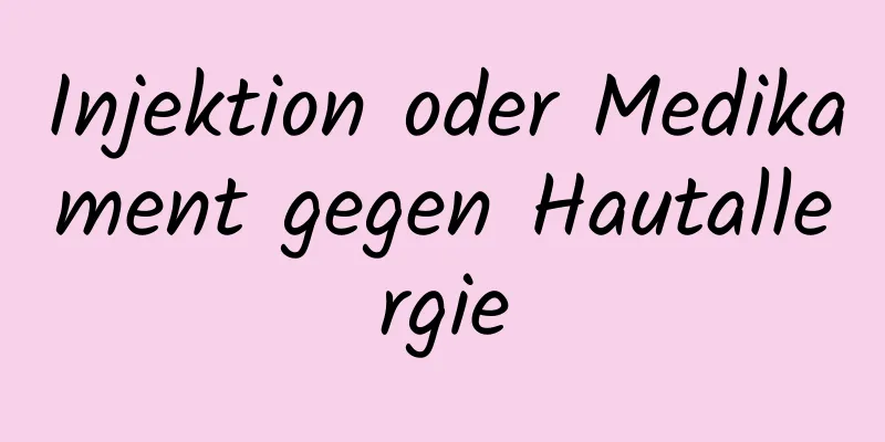 Injektion oder Medikament gegen Hautallergie