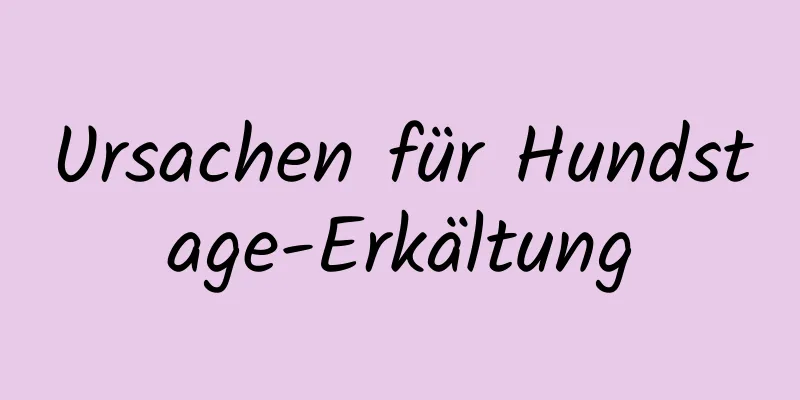 Ursachen für Hundstage-Erkältung