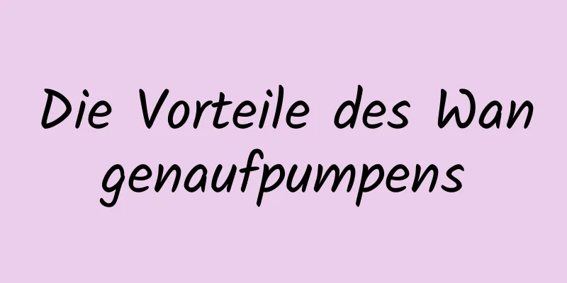 Die Vorteile des Wangenaufpumpens