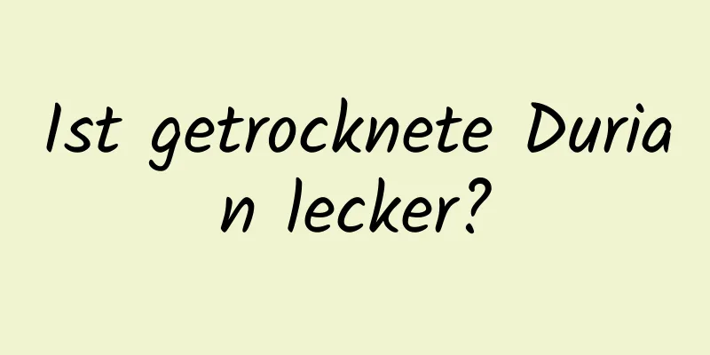 Ist getrocknete Durian lecker?