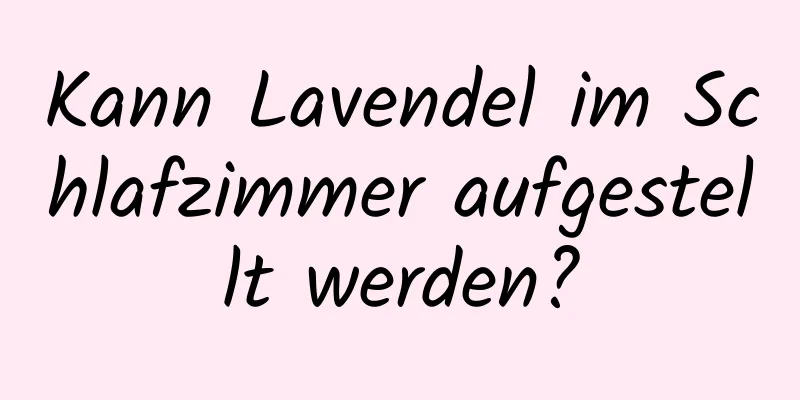 Kann Lavendel im Schlafzimmer aufgestellt werden?