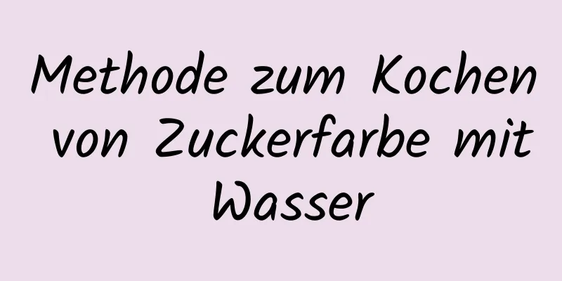 Methode zum Kochen von Zuckerfarbe mit Wasser