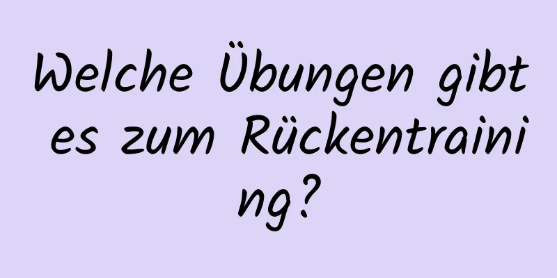 Welche Übungen gibt es zum Rückentraining?