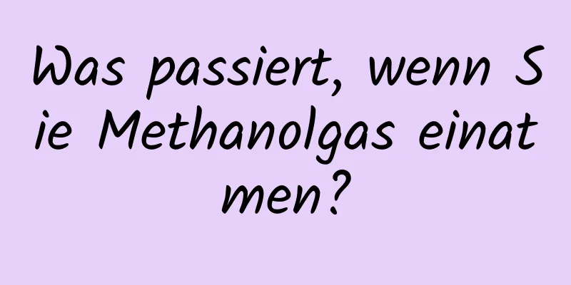 Was passiert, wenn Sie Methanolgas einatmen?