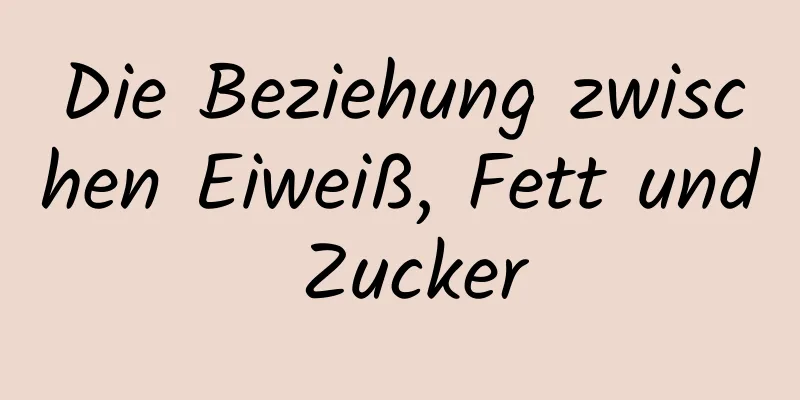 Die Beziehung zwischen Eiweiß, Fett und Zucker
