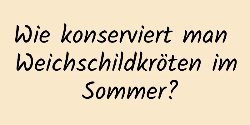 Wie konserviert man Weichschildkröten im Sommer?