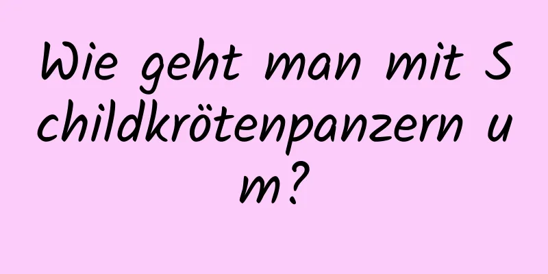 Wie geht man mit Schildkrötenpanzern um?