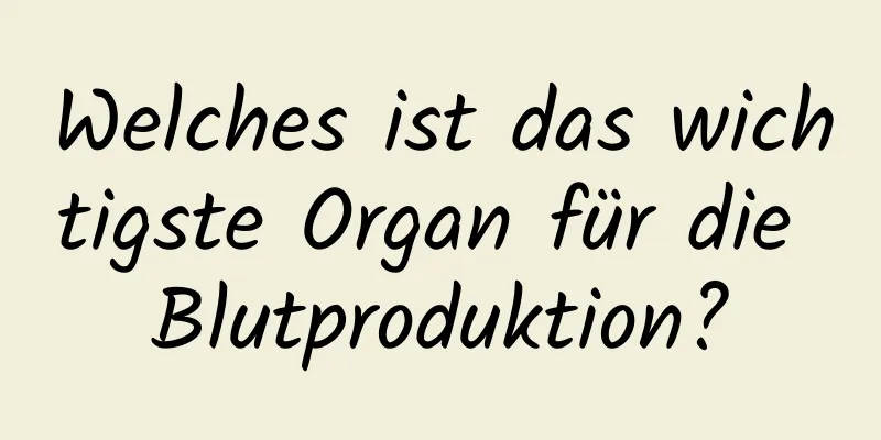 Welches ist das wichtigste Organ für die Blutproduktion?