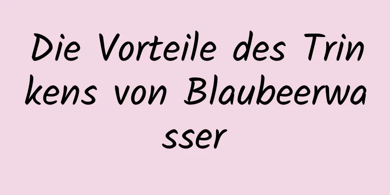 Die Vorteile des Trinkens von Blaubeerwasser