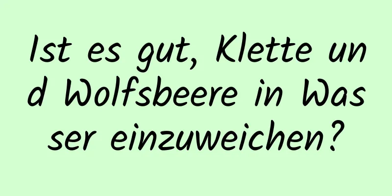 Ist es gut, Klette und Wolfsbeere in Wasser einzuweichen?