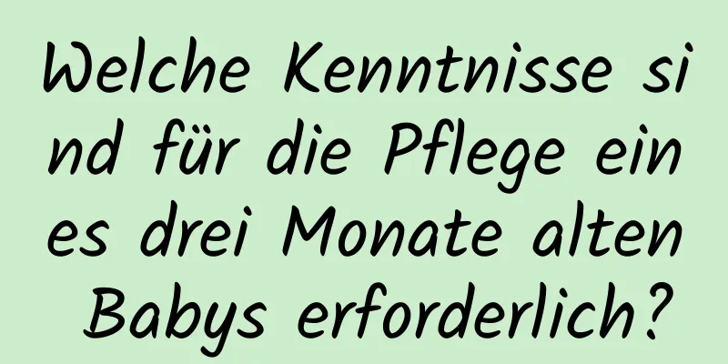 Welche Kenntnisse sind für die Pflege eines drei Monate alten Babys erforderlich?