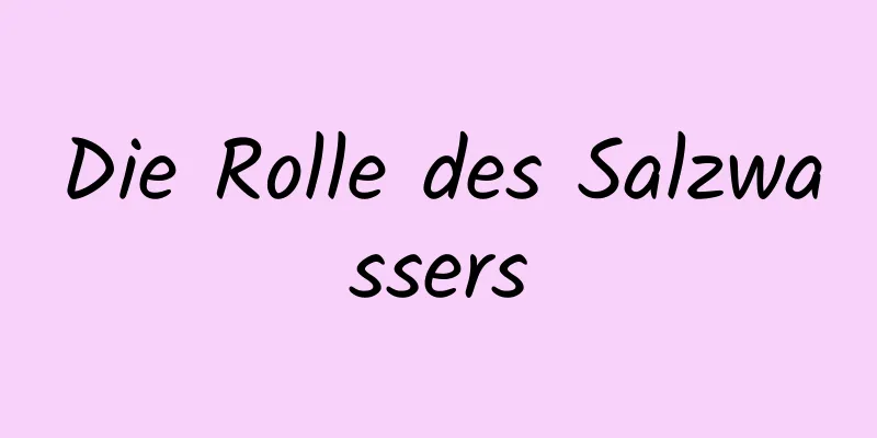 Die Rolle des Salzwassers