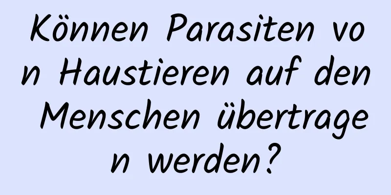 Können Parasiten von Haustieren auf den Menschen übertragen werden?