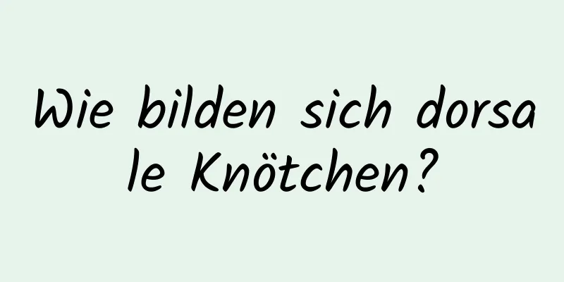 Wie bilden sich dorsale Knötchen?