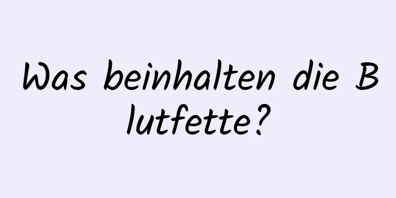 Was beinhalten die Blutfette?