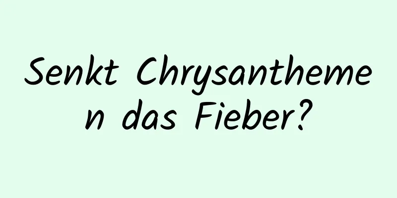 Senkt Chrysanthemen das Fieber?