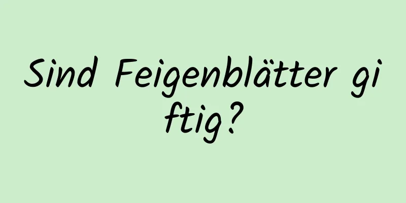 Sind Feigenblätter giftig?