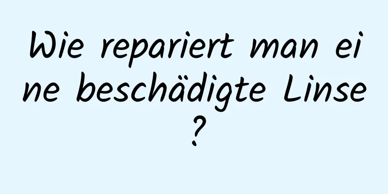 Wie repariert man eine beschädigte Linse?