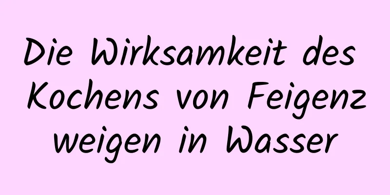 Die Wirksamkeit des Kochens von Feigenzweigen in Wasser