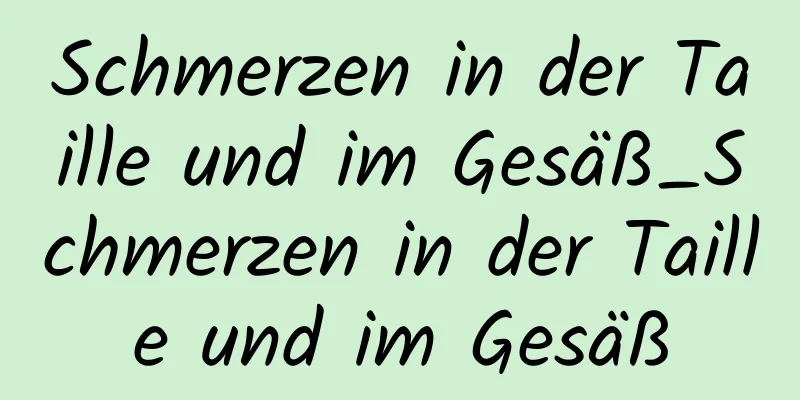 Schmerzen in der Taille und im Gesäß_Schmerzen in der Taille und im Gesäß