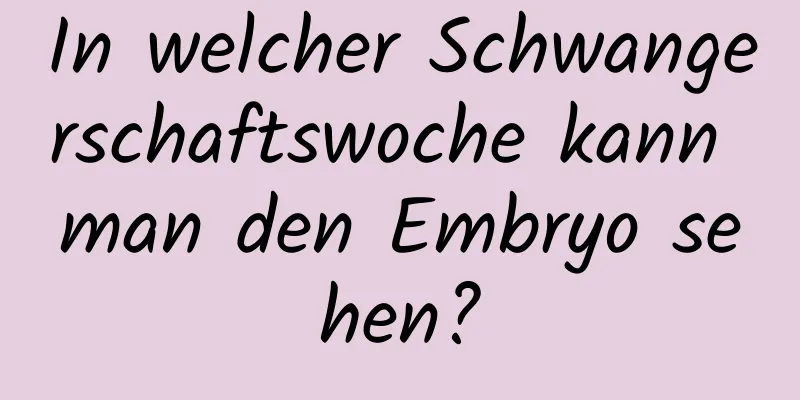 In welcher Schwangerschaftswoche kann man den Embryo sehen?