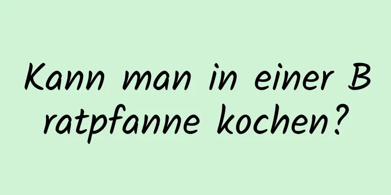 Kann man in einer Bratpfanne kochen?