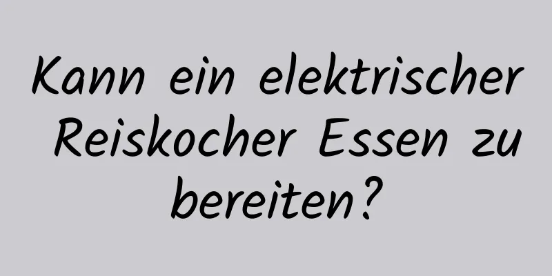 Kann ein elektrischer Reiskocher Essen zubereiten?