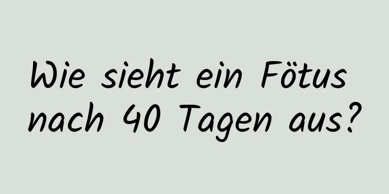 Wie sieht ein Fötus nach 40 Tagen aus?