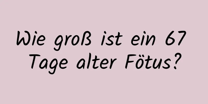 Wie groß ist ein 67 Tage alter Fötus?