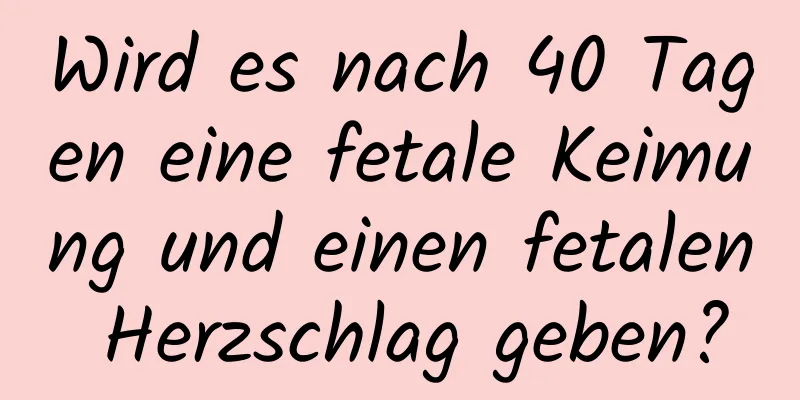 Wird es nach 40 Tagen eine fetale Keimung und einen fetalen Herzschlag geben?