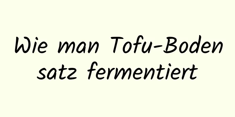 Wie man Tofu-Bodensatz fermentiert