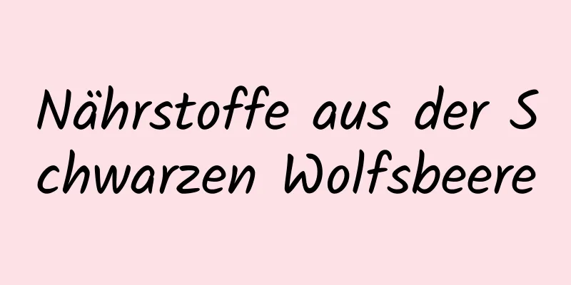 Nährstoffe aus der Schwarzen Wolfsbeere