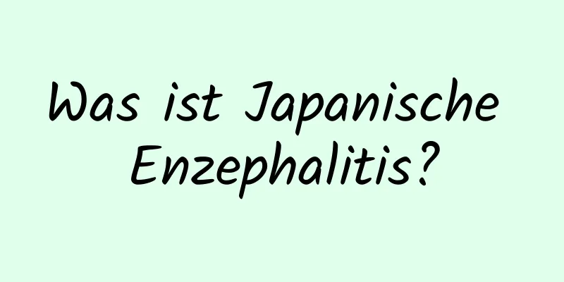 Was ist Japanische Enzephalitis?