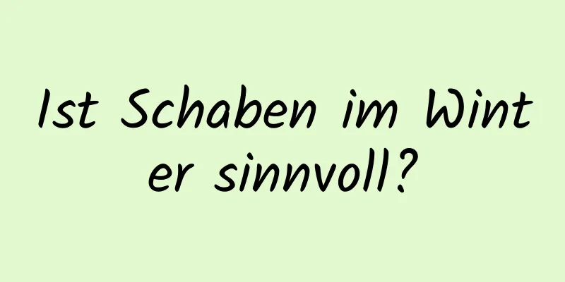 Ist Schaben im Winter sinnvoll?