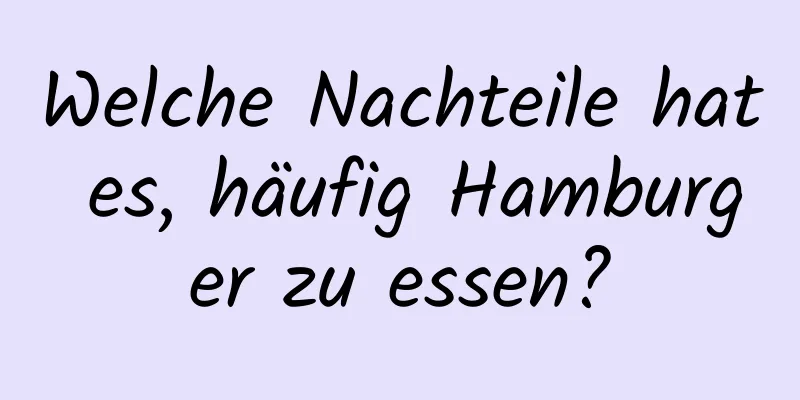 Welche Nachteile hat es, häufig Hamburger zu essen?